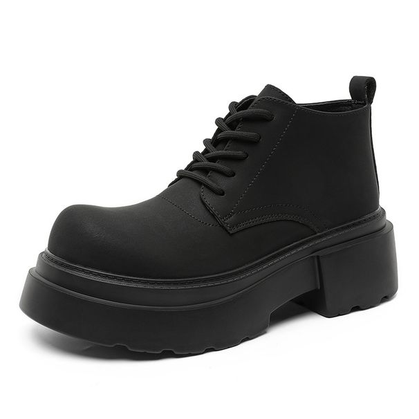 Thick-soled Short Martin Boots Men's Trendy Retro Height-increasing Short Boots_vogvips.com