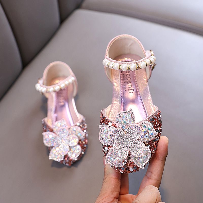 Baby Girl Girl Girl Princess Diamond Single Shoe Shoes Dance Show Shoes Flowers_vogvips.com