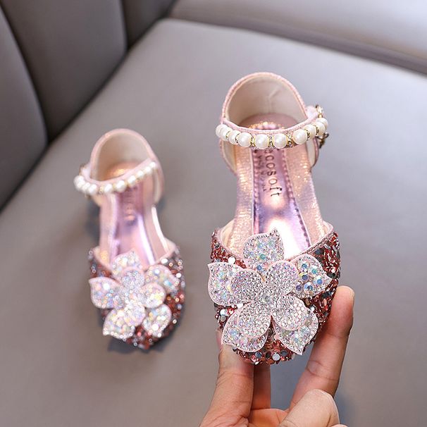 Baby Girl Girl Girl Princess Diamond Single Shoe Shoes Dance Show Shoes Flowers_vogvips.com