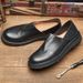 Euro Step Summer British Style Men's Slip-On Loafers American Old Beijing Low-Top Thick-Soled Leather Shoes_vogvips.com