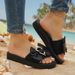 Lightweight Bowknot Platform Slippers Women 2026 Summer Plus Size 42 Flat Heel Slides Woman Casual Vacation Beach Flip Flops_vogvips.com