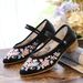 Wooden Sole Square Follow-up Coarse Heel Women's Embroidered Cloth Shoes, Spring And Autumn Style Pointed Fashion M Ü_vogvips.com