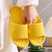 Soft Home Slippers Couple Summer Indoor Skid Proof Bathroom Slippers Sandals Hotel Solid Color Men Women Flip Flops Flat Shoes_vogvips.com