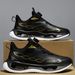 Men's Sports Leather New Shock Absorption Breathable Popcorn Soft Sole Dad Trendy Ultra-light Running Shoes_vogvips.com