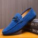 Lefu Single Low Top Round Head Lazy Men's 2025 Comfortable Handmade Leather Shoes, Soft Sole, Casual One Step Kick_vogvips.com