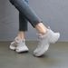Sparkling Platform Sneakers With Rhinestones - Breathable Athletic Shoes For Walking, Lightweight Comfort With 3-5CM Elevation, Round Toe Design_vogvips.com