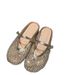 Half-strap Mary Jane Closed-toe Mules For Women, 2026 Summer New Stylish Rhinestone Fishnet French Sandals_vogvips.com