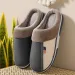 New Winter Warm Men's Plush Slippers Home Indoor Non-slip PU Leather Upper Waterproof House Slides Outside Male Cotton_vogvips.com
