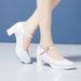 wangjia Wangjia Zhuonila High Soft Cowhide Waterproof Platform Genuine Leather Chunky Heel Work Round Toe Performance_vogvips.com