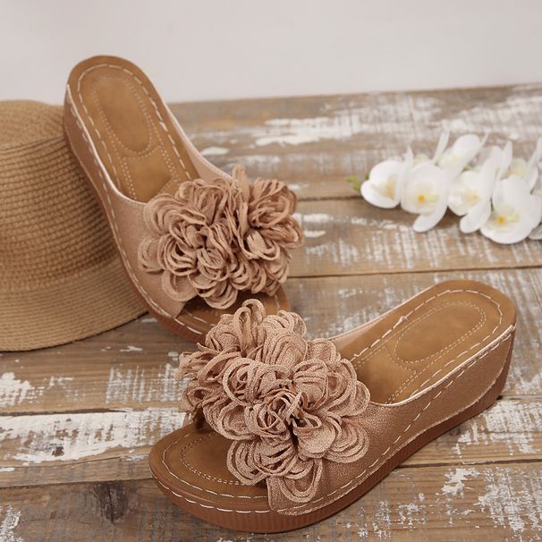 plus Size Women's Floral Platform Sandals Summer 2025 Thick Sole European Style Wedge Slippers for Ladies Size 43_vogvips.com