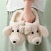 2021 Autumn Winter Cute Cartoon Cotton For Men And Women Indoor Warm Teddy Dog Slippers Full Coverage Thick Sole_vogvips.com