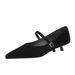 2388 Korean Style High-End Suede Elegant Pointed Toe Shallow Mouth One-Strap Low Heel Wo's Office Single Shoes For_vogvips.com