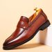 Men's shoes Bean shoes Casual slip-on leather shoes Breathable business dress shoes men's_vogvips.com