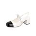 Block Heel Sandals Women Summer New Small Fragrance One Line With Back Air High Heel Sandals Women_vogvips.com