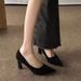 Elegant Suede High Heels For Women - Comfortable Soft Sole, Non-Slip Rubber Bottom, Pointed Toe Professional Work Shoes For Flight Attendants_vogvips.com