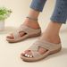 Women's Shoes Large Size Slippers Retro Stitching Non Slip Round Toe Wedge Heel Comfortable One Word Sandals For Women_vogvips.com