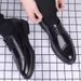 Suitable For All Seasons New Men's Brogue Formal Leather Business Casual British Korean Style Lace-up Breathable Height-increasing Wedding Shoes_vogvips.com