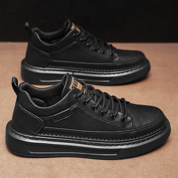 Men's White Board Shoes Thick Platform Waterproof Wear-resistant Korean Style Fashion Casual Sports Sneakers Lightweight_vogvips.com