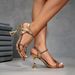 Cross-border In-stock 2026 Spring New Model Spiral Snake-shaped Strap Sheer Butterfly Rhinestone-embellished High-heeled_vogvips.com