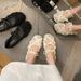 Chinese Bow Low Heel Mesh Breathable Single For Women Early Spring New Ballet Style Fairy Mary Jane Shoes_vogvips.com