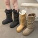 Small Thick-soled Long-tube Snow Boots For Women's Winter Heightening, Piling And Thickening Thermal Cotton Shoes_vogvips.com