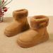 Women's Shoes New Winter Style Thickened Fur Snow Boots ~ Round Toe, Thick Sole, Lightweight Platform, Plus Size Short Boots For Women._vogvips.com