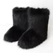 Women's Winter Fluffy Faux Fox Fur Boots Woman Plush Warm Snow Boots Luxury Footwear Girls' Furry Fashion Winter Shoe_vogvips.com