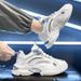 Men's Summer Breathable 2025 New Youth Sports Mesh Running Casual White Thick Sole Dad Trendy Shoes_vogvips.com