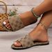 Women's Plus Size Slippers Round Toe Floral Print Lightweight One Strap Design For Outdoor Use_vogvips.com