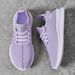 Lace Up Casual Sneakers Lavender Breathable Mesh Sports Shoes Tennis For Women_vogvips.com