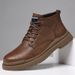 European Warm Series 2025 New Martin Work Mid-Calf Short British Style Fleece-Lined Trendy All-Season High-Top Cotton Boots Men's Shoes_vogvips.com