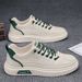 Summer New Breathable White Men's Versatile Thick Soled Sports And Leisure Leather Flat Trendy Shoes_vogvips.com