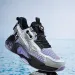 Mens Grey Purple Air Cushion Basketball Shoes Breathable Mesh For Sports Training Daily Wear_vogvips.com