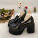 8cm Small Jk Small Leather Shoes Platform Heightening Uniform Shoes High Heels Hot Girl Loafer Girl_vogvips.com