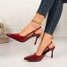 2026 New Model Pointed Toe Stiletto Red Patent Leather High Heel Sandals Women, Backless Closed Toe, Fashionable_vogvips.com
