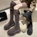Fashionable Elegant Brown High-End Over-the-Knee Thick-Soled Long 2024 New Summer Slimming High Tube Riding Boots_vogvips.com