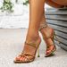 One-word High-heeled Women's Sexy Large-size Stiletto Square Head Sandals_vogvips.com