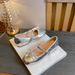 Women's Leather Slide Sandals H-Shaped Strap Flat Sandals 5Cm Height Increasing One-Strap French Ballet Flats For Women Summer New Fairy Style Silver_vogvips.com