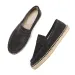 Unisex Black Suede Espadrille Loafers Slip On For Smart Casual Daily Office Wear_vogvips.com