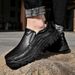 Men's Work Shoes, Summer Breathable Hollow Leather Shoes, Men's Genuine Leather Outdoor Sports Climbing Low-Top Casual S_vogvips.com