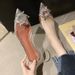 Plus-size Women's Shoes 41-43 Wide Feet, Plump Girls, Summer 2026 New Style Low-heel Transparent Pointed Crystal Sandals_vogvips.com