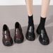 Small Leather Lady Mary Jane Loafers Single Shoes_vogvips.com