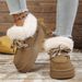 Women's Shoes Plus Size Snow Boots, Platform, Thick Sole, Bow, Suede, Winter Round Toe, Slip On, Warm Cotton Boots_vogvips.com
