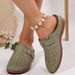 Women's Shoes Plus Size Hollowed Out Platform Slippers For Women, Retro Style, Buckle, Lazy Backless Half Slippers._vogvips.com