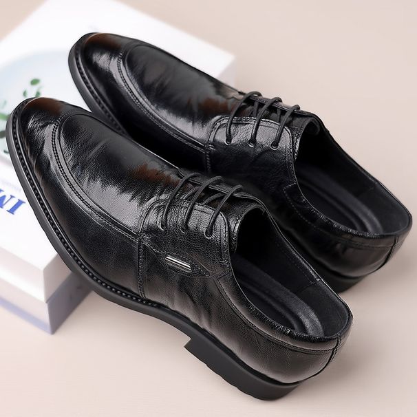 Men's leather shoes Business casual leather hollowed out men's shoes_vogvips.com