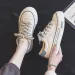 Thick Soled Round Toe Dissoed Sole Canvas Wheat Ear Slack Casual Fashion Comfortable Breathable Board Shoes_vogvips.com