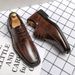 Large Size New Fashion Men's Business Formal Trendy Simple Square Toe Leather Derby Shoes_vogvips.com