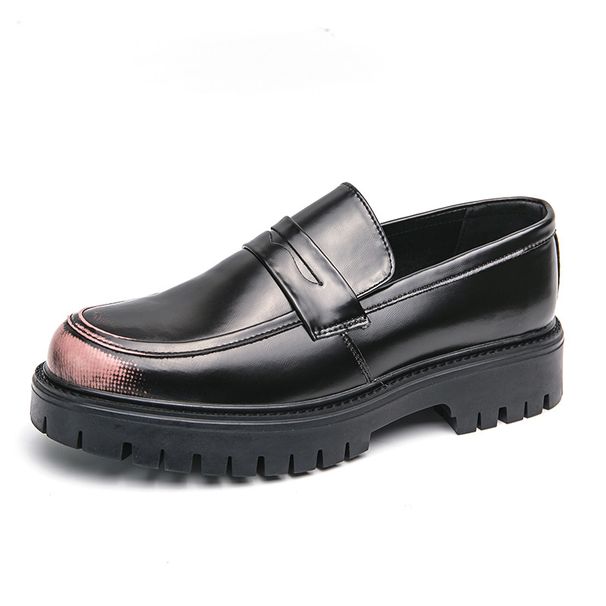 2025 Spring And Autumn Bright Face One Step Stepping Thick Bottom Height Increasing Leather Driving Casual Lazy Pink_vogvips.com