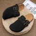 Suede Clogs For Women Men Mules Cork Footbed Sandals With Arch Support Fashion Nonslip Outdoor Beach Slippers Home Shoes_vogvips.com