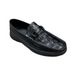 Autumn New Flat Bottom British Bean Toe Layer Cowhide Crocodile Pattern Shallow Mouth Lazy Leather Shoes_vogvips.com